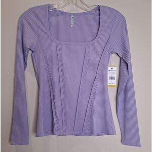 EleVen by Venus Williams Level Up Long Sleeve Tennis Top Small Liquid Lilac NWT